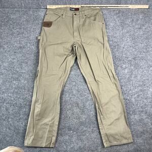 Wrangler Riggs Pants Mens Size 36x34 Khaki Workwear Durable Straight Leg